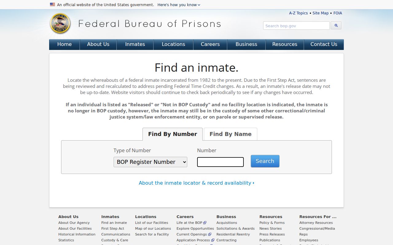 Wayne County arrest search federal prisoner locator
